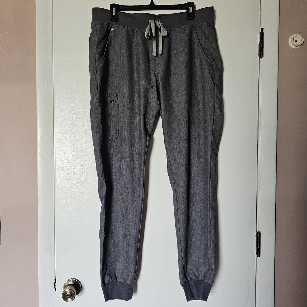 FIGS gray jogger scrub pants string tie Size L - Picture 1 of 8
